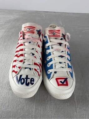 Unisex Handpainted Custom Patriotic themed Converse sneakers Women’s 8 Mens 6